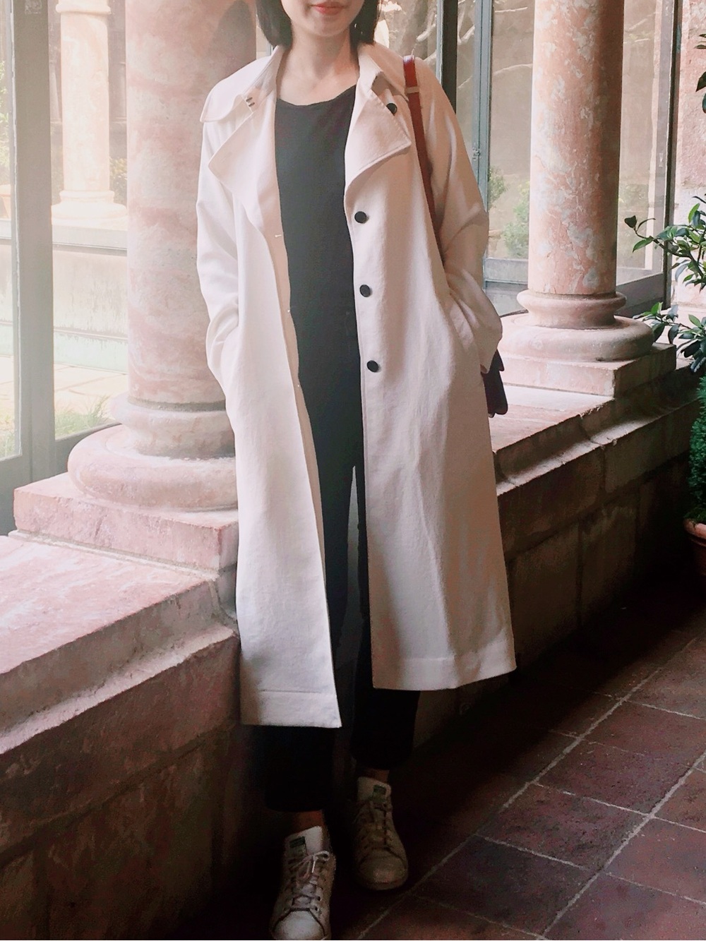 Aritzia Cream Long Button-Front Trench Coat - Picture 4 of 6